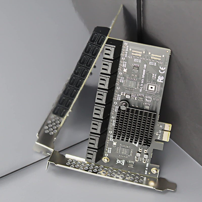 GLOTRENDS SA3116-C 16-Port PCIe X1 SATA Expansion Card with SATA and Power Cables, Compatible with Windows,Linux,Mac OS,NAS - Image 3